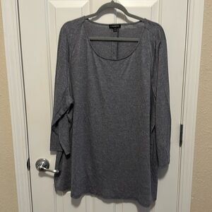Lane Bryant Heather Gray Long Sleeve Scoop Neck Tee